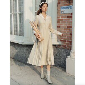 Simple Retro Tatum Striped Yellow Dress 